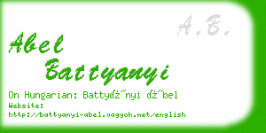 abel battyanyi business card